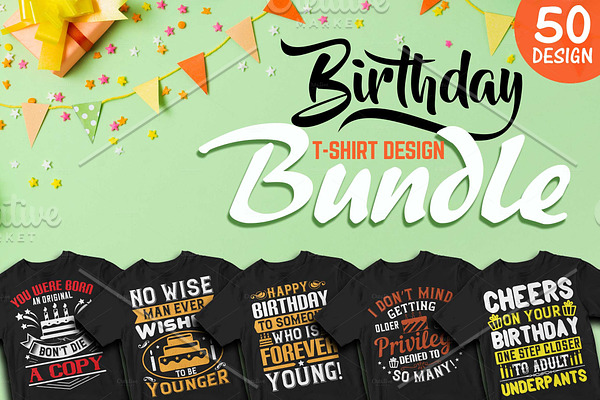 50 Editable Birth Day T shirt Design