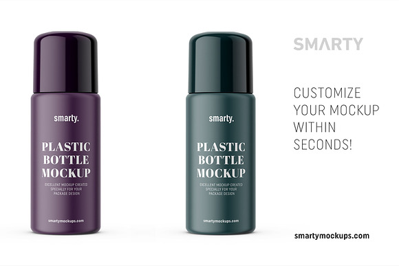 Plastic bottle mockup in Product Mockups - product preview 2