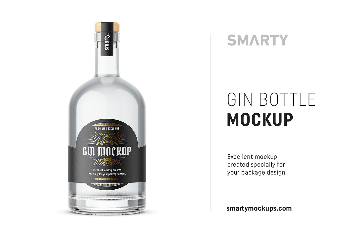 Dry gin bottle mockup in Product Mockups - product preview 8