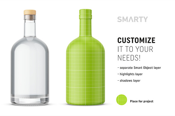 Dry gin bottle mockup in Product Mockups - product preview 1