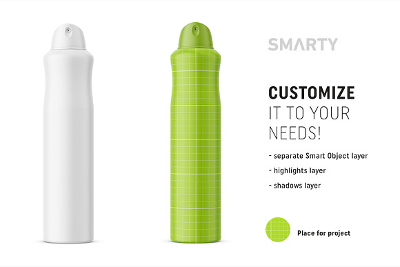 Deodorant spray bottle mockup in Product Mockups - product preview 1