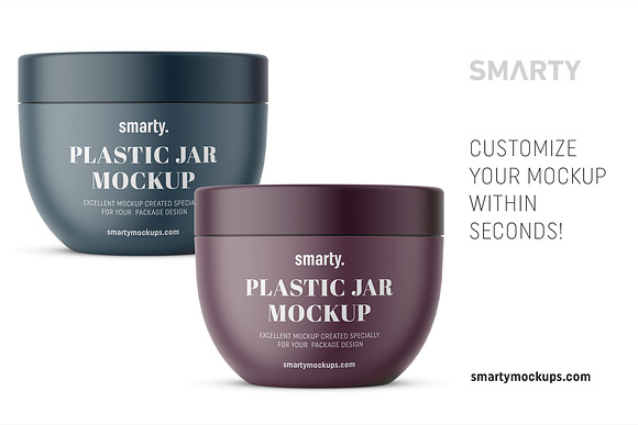Plastic jar mockup in Product Mockups - product preview 2