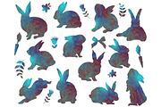 Bunny Silhouetter Watercolor Set