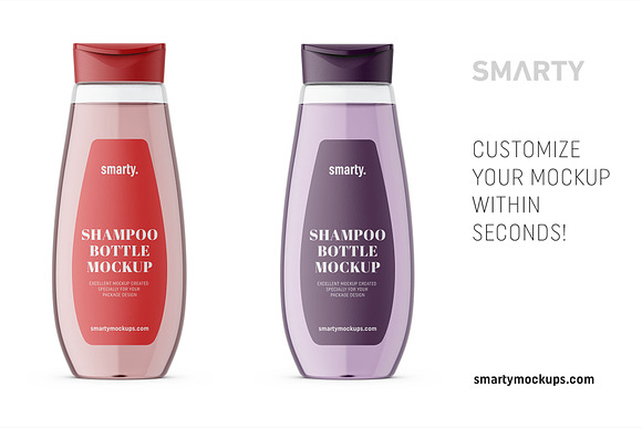 Transparent shampoo bottle mockup in Product Mockups - product preview 2
