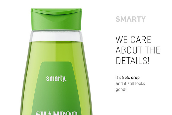 Transparent shampoo bottle mockup in Product Mockups - product preview 3