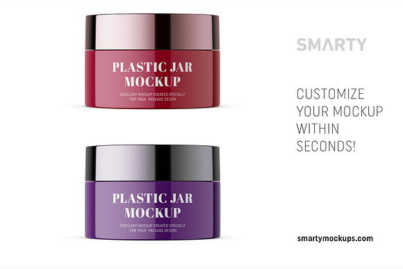 Plastic jar mockup in Product Mockups - product preview 2