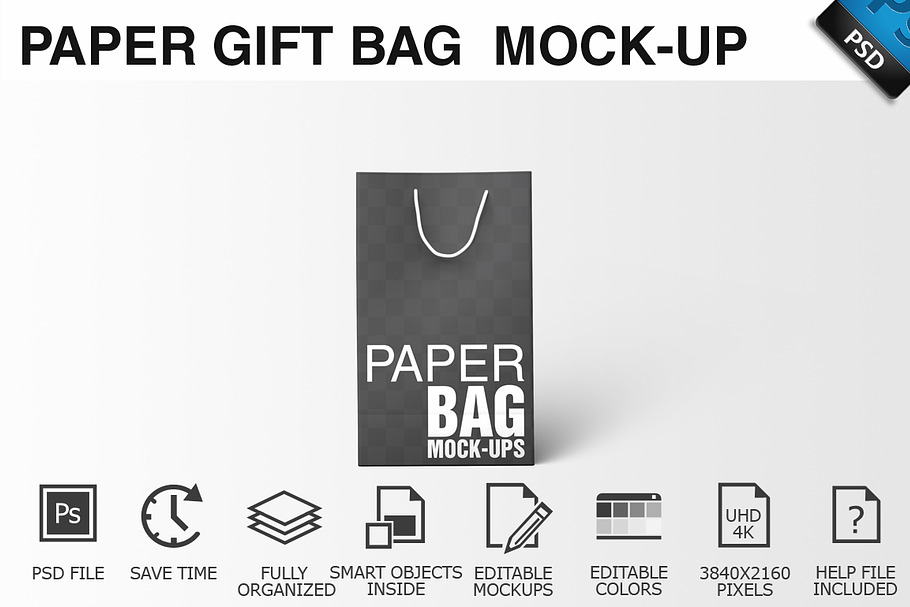 Paper Gift Shopping Bag Mockup - 2