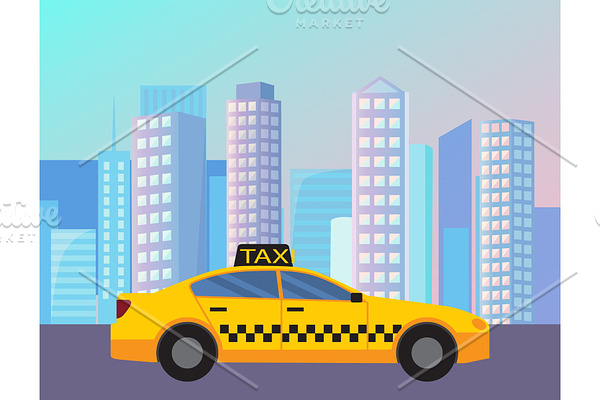 Yellow Cab Driving at Street of