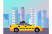 Yellow Cab Driving at Street of