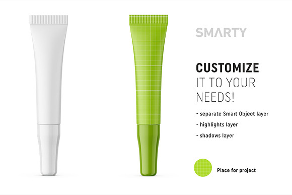 Matt small tube mockup in Product Mockups - product preview 1