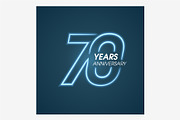 70 years anniversary vector icon