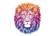 Hipster lion vector illustration