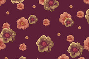 Warm Flowers Collage Motif Pattern