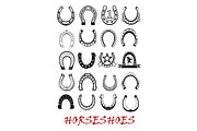 Isolated horseshoe symbols set