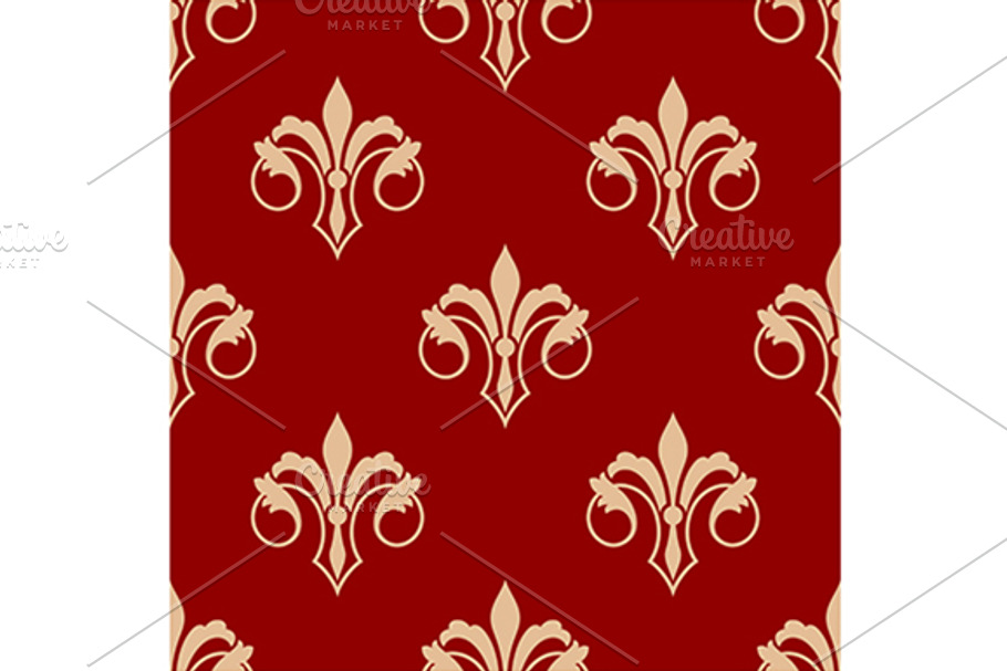 Seamless floral fleur de lis pattern in Graphics - product preview 8