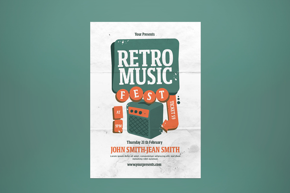 Retro Music Flyer in Flyer Templates - product preview 8