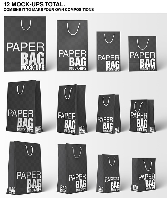 Paper Shopping Bag Mockups Bundle in Product Mockups - product preview 3