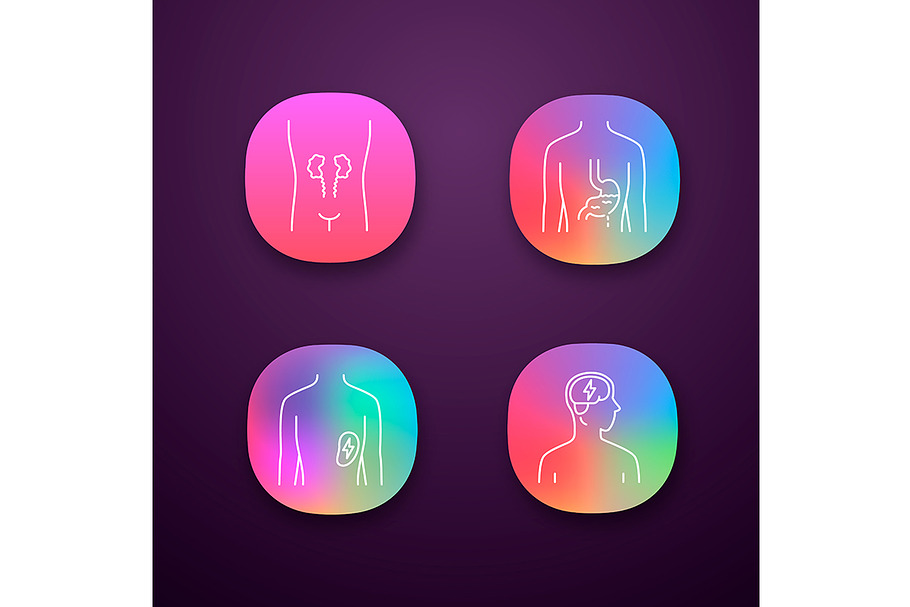 Ill human organs app icons set in Icons - product preview 8