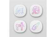 Beauty devices app icons set
