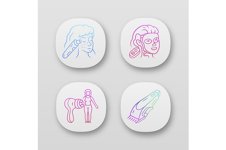 Beauty devices app icons set in Icons - product preview 8