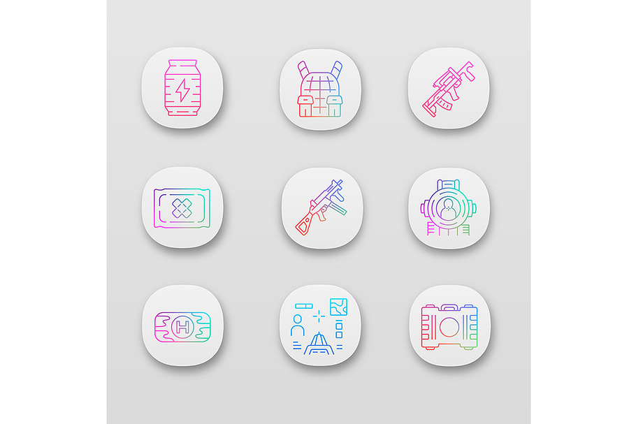 Game inventory app icons set in Icons - product preview 8