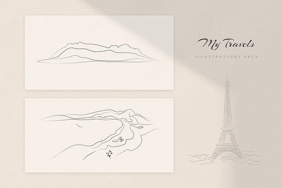 My Travels. 20 lineart Illustrations in Illustrations - product preview 7