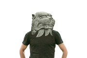 Man Standing with Monster Head Isola
