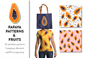 Papaya patterns & drawings set