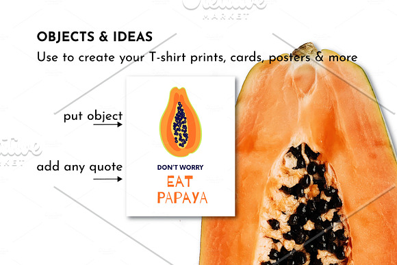 Papaya patterns & drawings set in Patterns - product preview 2