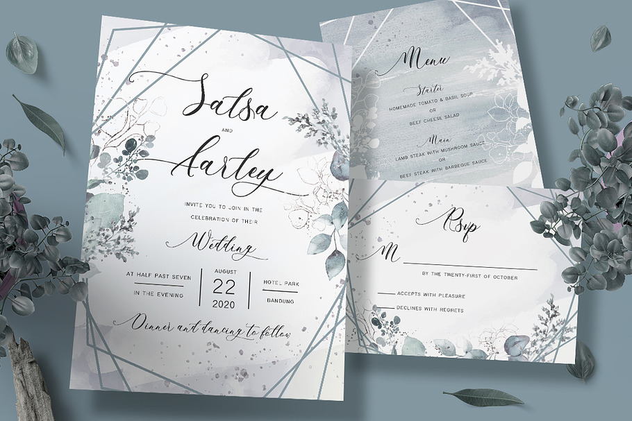 Foliage Wedding Invitation in Card Templates - product preview 8