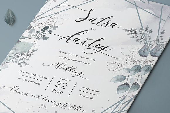 Foliage Wedding Invitation in Card Templates - product preview 3