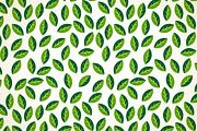 Simple green leaves on white pattern