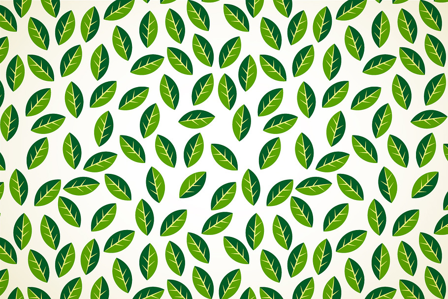 Simple green leaves on white pattern in Patterns - product preview 8