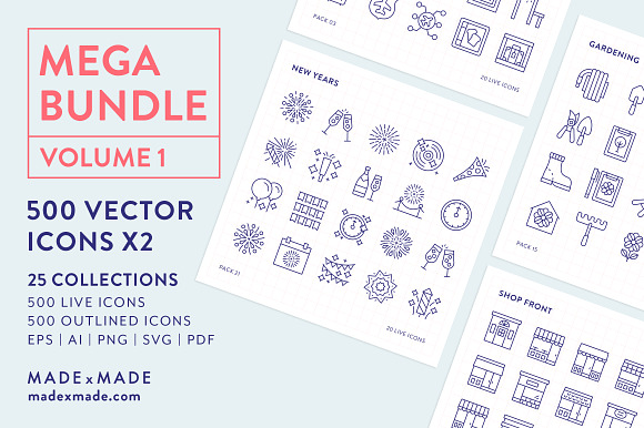 Line Icon – 4x Mega Bundle (25% off) in Birthday Icons - product preview 1