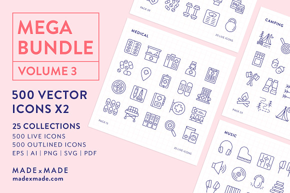 Line Icon – 4x Mega Bundle (25% off) in Birthday Icons - product preview 3
