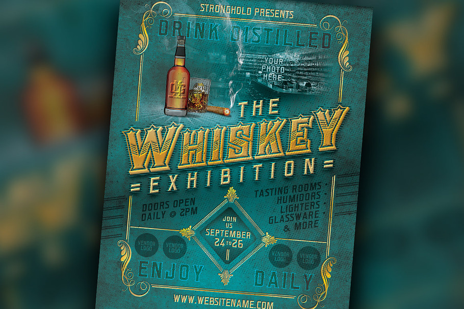 Vintage Whiskey Brand Flyer Set in Flyer Templates - product preview 8