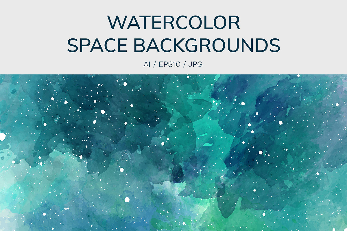 Vector Watercolor Space Backgrounds in Textures - product preview 8