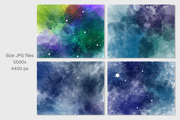 Vector Watercolor Space Backgrounds in Textures - product preview 1