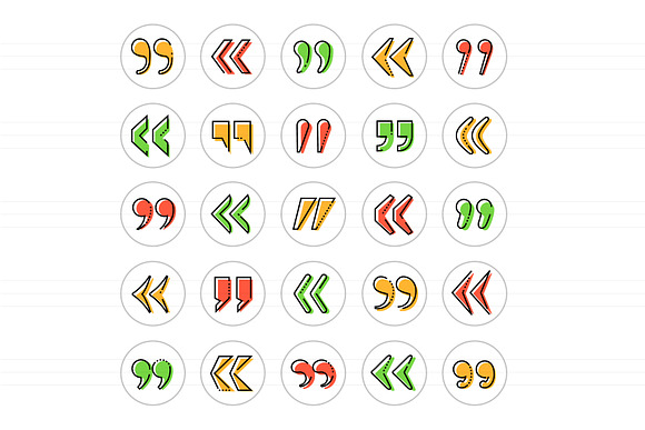 Different Quotation Marks Icons in Icons - product preview 7
