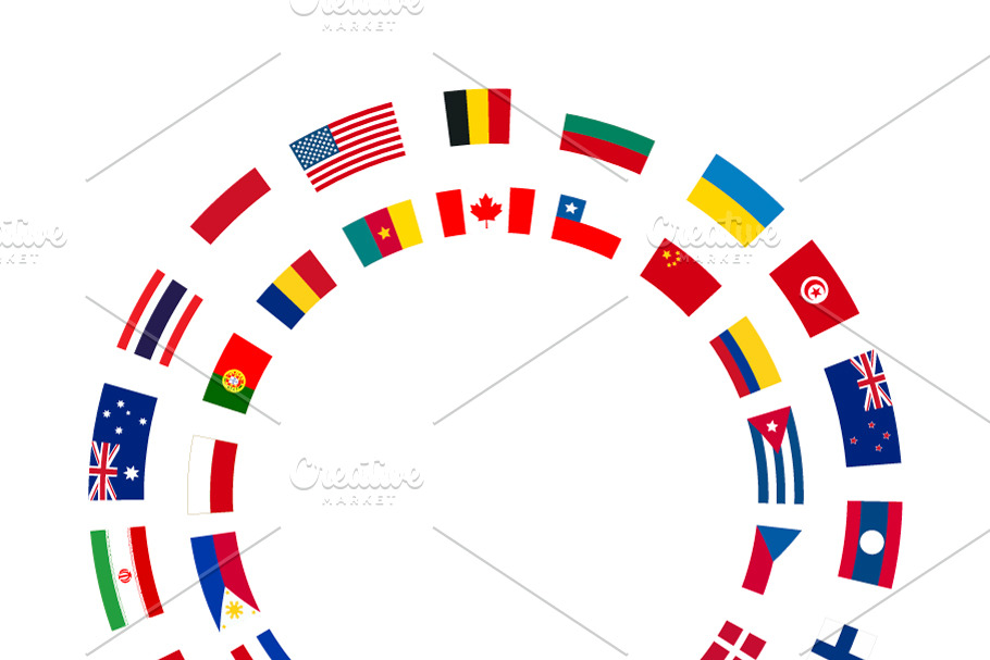 Flags of sovereign states in circles
