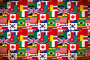 Bright flags of sovereign states