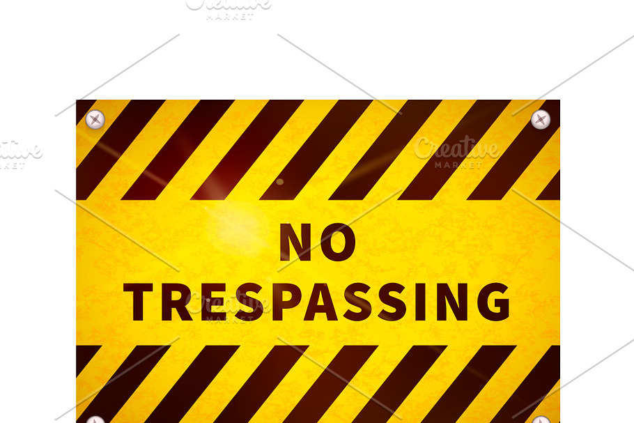No trespassing warning sign in Objects - product preview 8