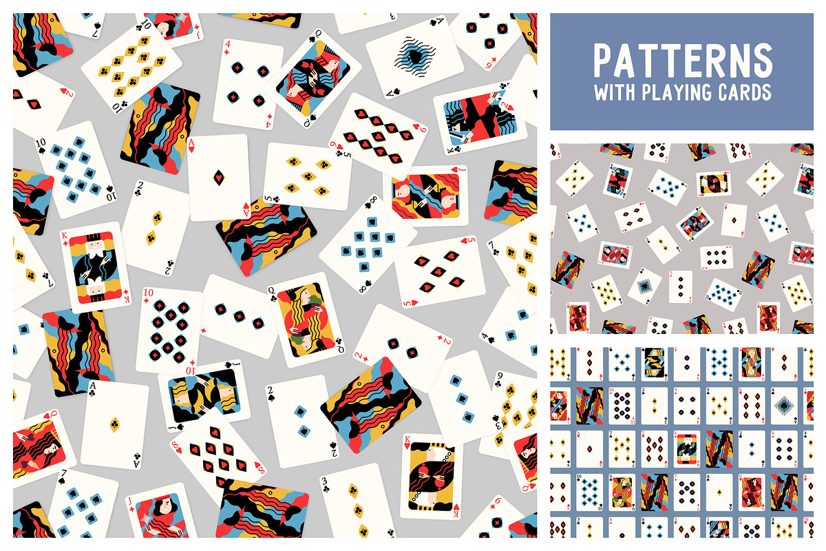 Playing cards seamless patterns in Patterns - product preview 8
