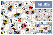 Playing cards seamless patterns