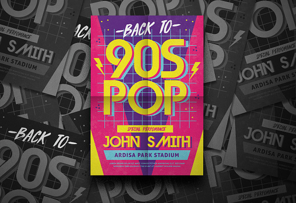 90'S Music Flyer in Flyer Templates - product preview 2