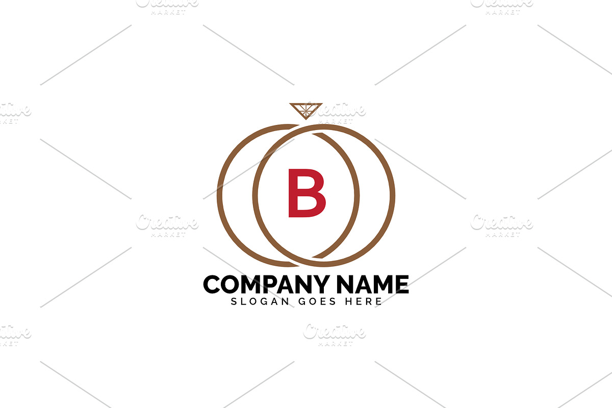 b letter ring diamond logo in Logo Templates - product preview 8