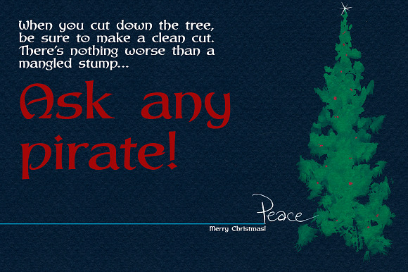 Peace tree & a sharp font: Cutlass in Display Fonts - product preview 1