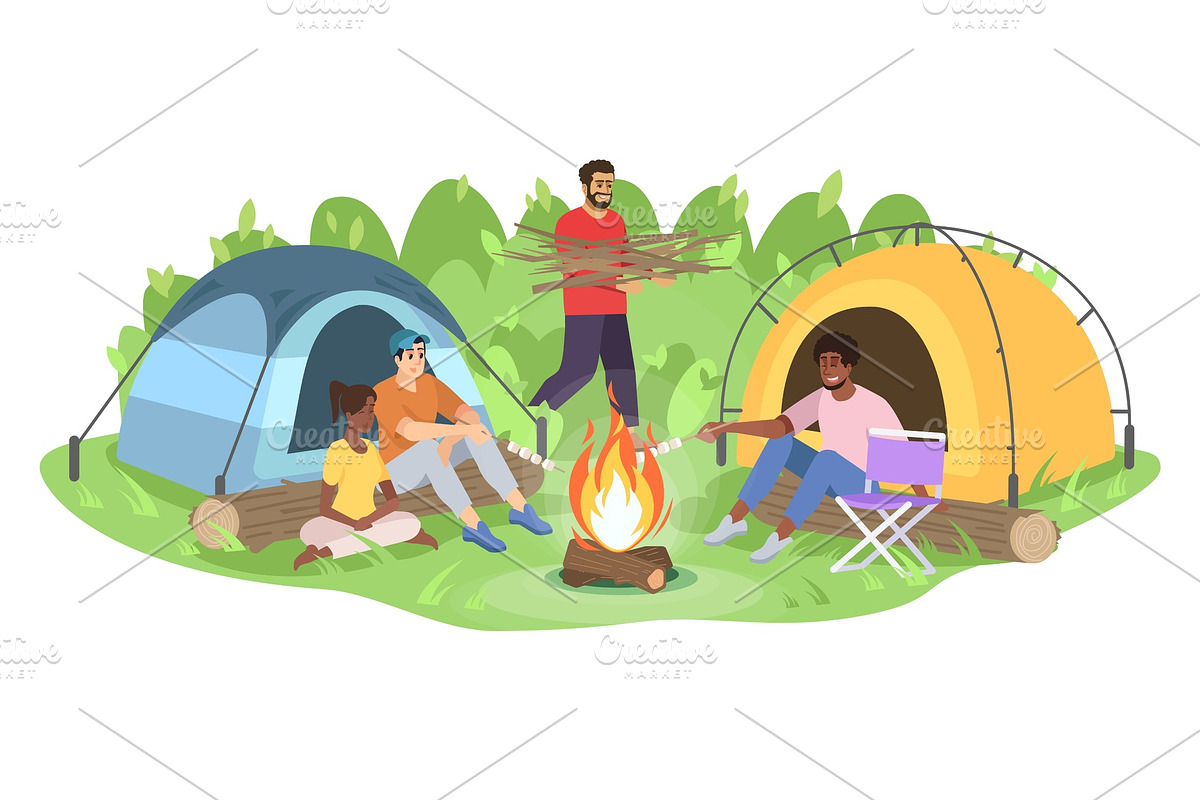 Adventure camping trip illustration in Illustrations - product preview 8