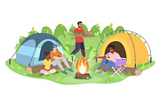 Adventure camping trip illustration