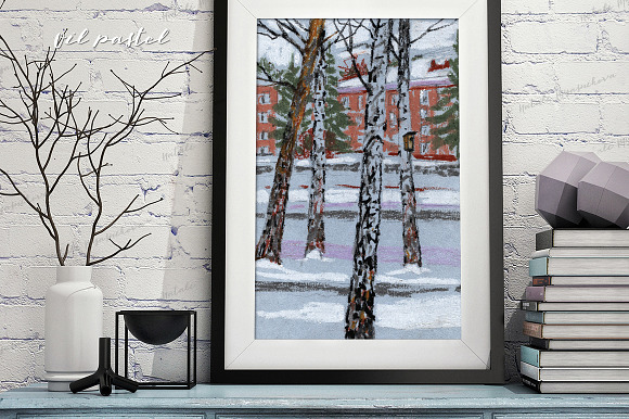 7 digital winter landscapes in Illustrations - product preview 3